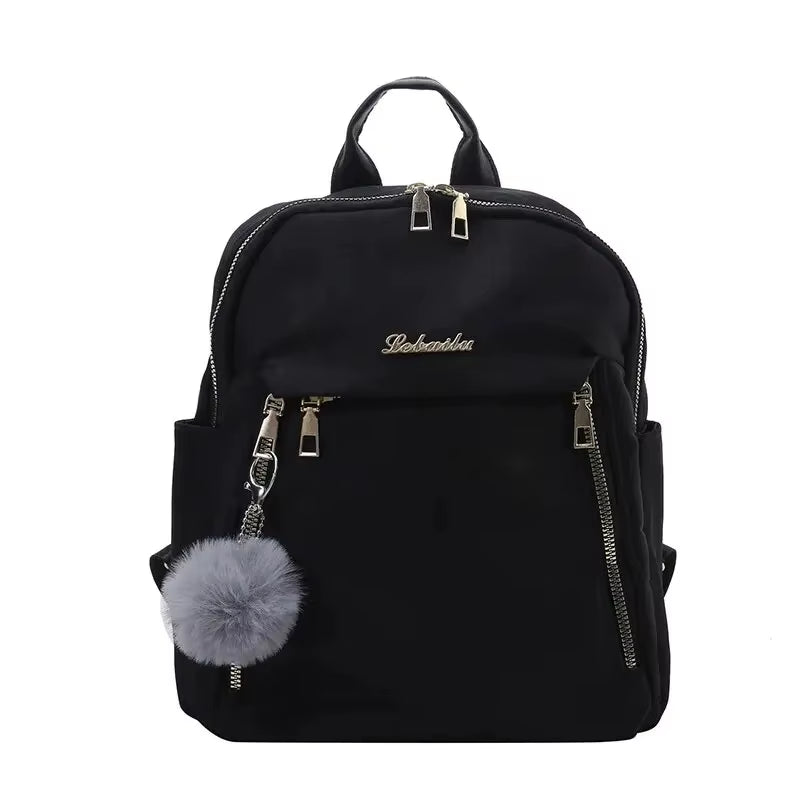 Simple Black Large Capacity Harajuku Style Student Backpack