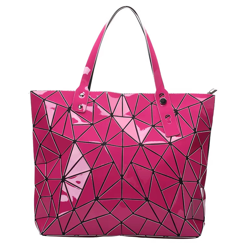 New Gold Handbags Bags for Women 2026 Summer Large Tote Bag Ladies Geometric Messenger Shoulder Bag Beach Luxury Designer Silver