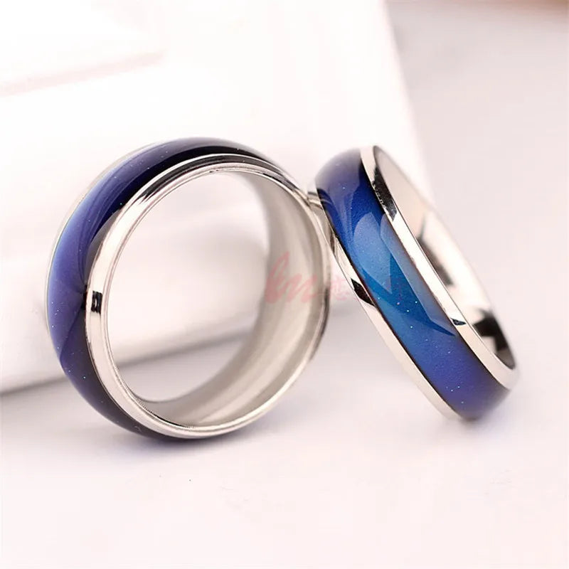 1Pc Stainless Steel Mood Ring Changing Color Rings Emotion Feeling Temperature Ring for Women Men Couples Rings Fashion Jewelry