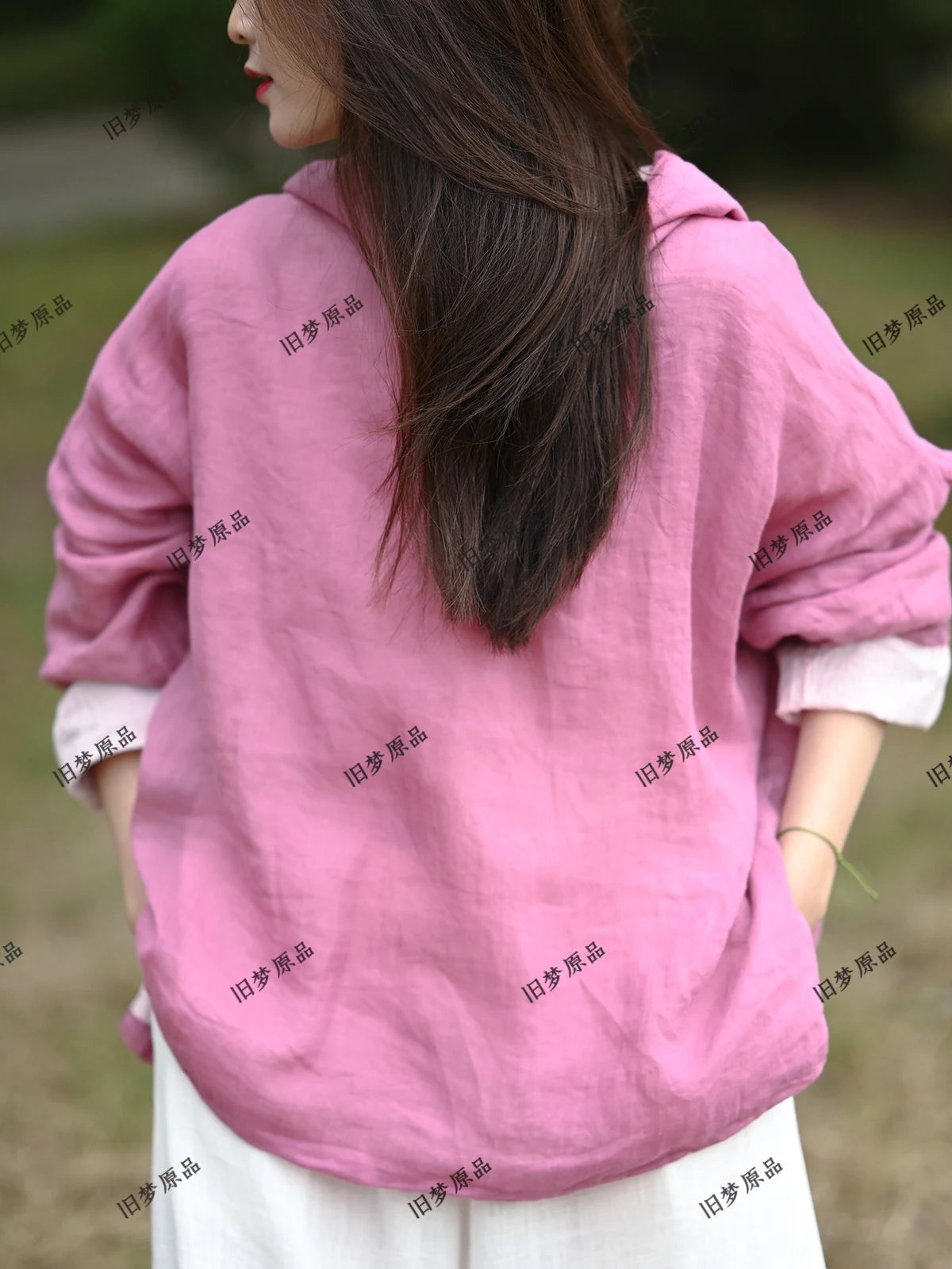 Spring New Arts Style Women Long Sleeve Loose Hooded All-Matched Casual Vintage Cotton Linen Pullovers Hoodies Good Quality JM35