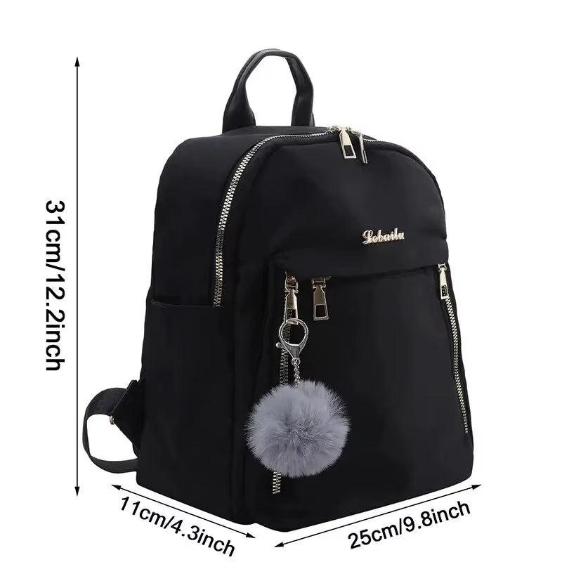 Simple Black Large Capacity Harajuku Style Student Backpack