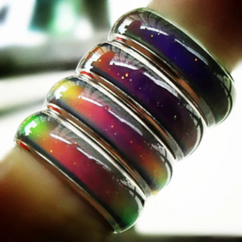 1Pc Stainless Steel Mood Ring Changing Color Rings Emotion Feeling Temperature Ring for Women Men Couples Rings Fashion Jewelry