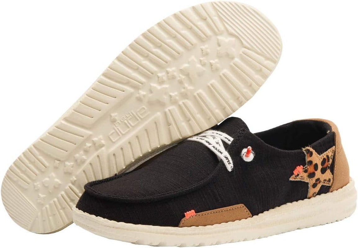 Wendy Star Loafers for Little, and Big Kid - Textile Upper with Lace Detailing, Removable Insole, Chic and Nice