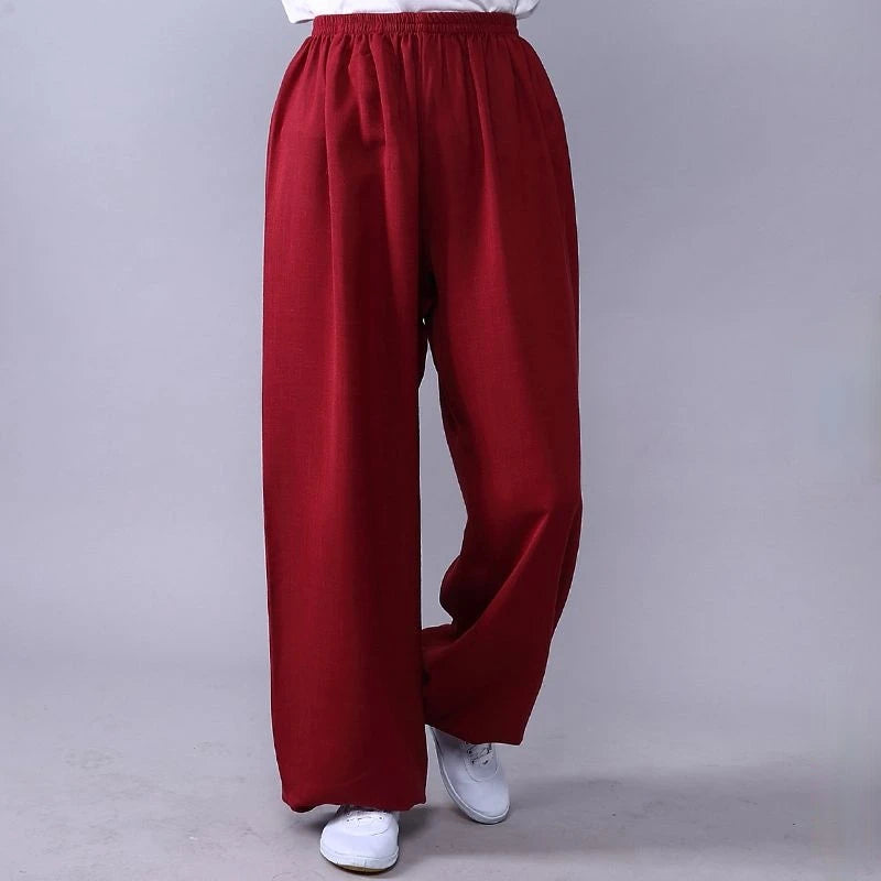 Tai Chi Loose Pants Cotton Linen Martial Arts Kung Fu Running Pants Men Women Yoga Pants Wing Chun Clothing Training Trousers