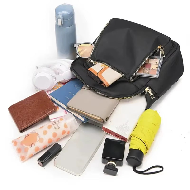 Simple Black Large Capacity Harajuku Style Student Backpack