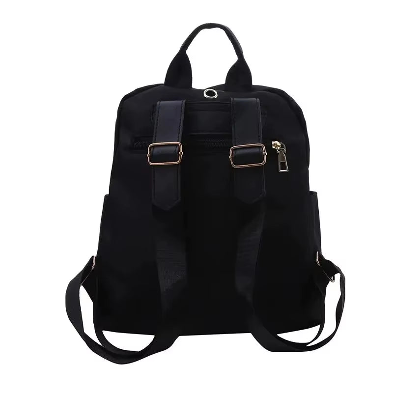 Simple Black Large Capacity Harajuku Style Student Backpack