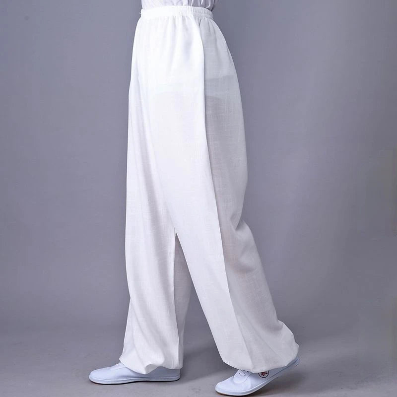 Tai Chi Loose Pants Cotton Linen Martial Arts Kung Fu Running Pants Men Women Yoga Pants Wing Chun Clothing Training Trousers