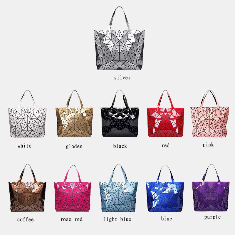 New Gold Handbags Bags for Women 2026 Summer Large Tote Bag Ladies Geometric Messenger Shoulder Bag Beach Luxury Designer Silver