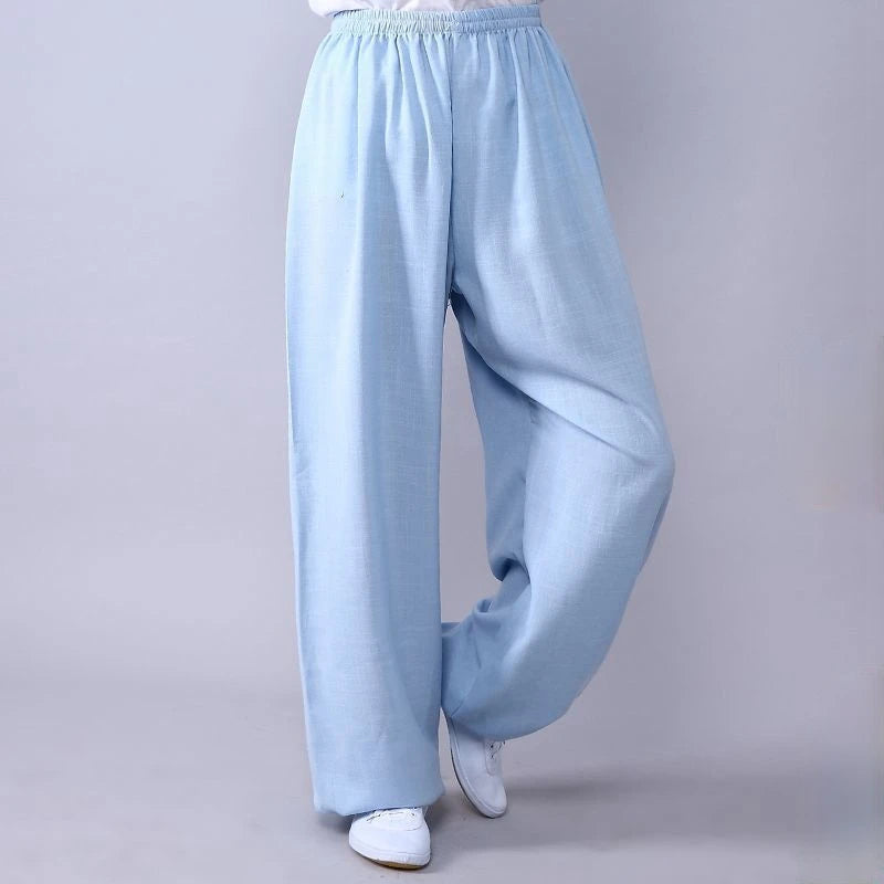 Tai Chi Loose Pants Cotton Linen Martial Arts Kung Fu Running Pants Men Women Yoga Pants Wing Chun Clothing Training Trousers