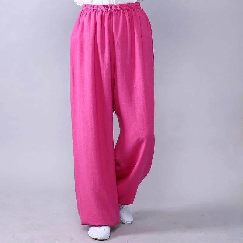 Tai Chi Loose Pants Cotton Linen Martial Arts Kung Fu Running Pants Men Women Yoga Pants Wing Chun Clothing Training Trousers