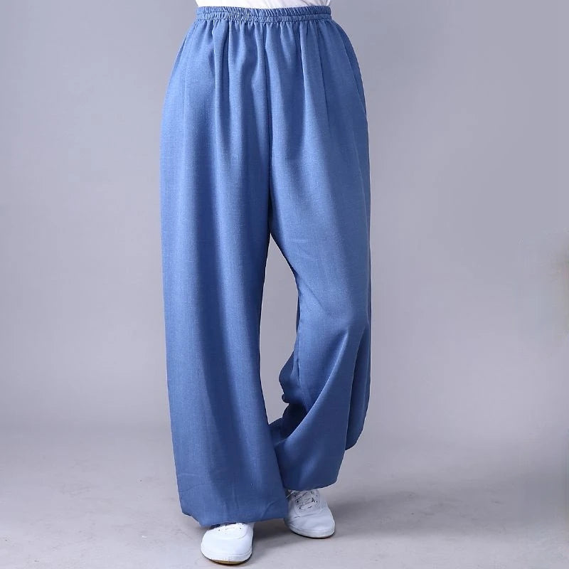 Tai Chi Loose Pants Cotton Linen Martial Arts Kung Fu Running Pants Men Women Yoga Pants Wing Chun Clothing Training Trousers