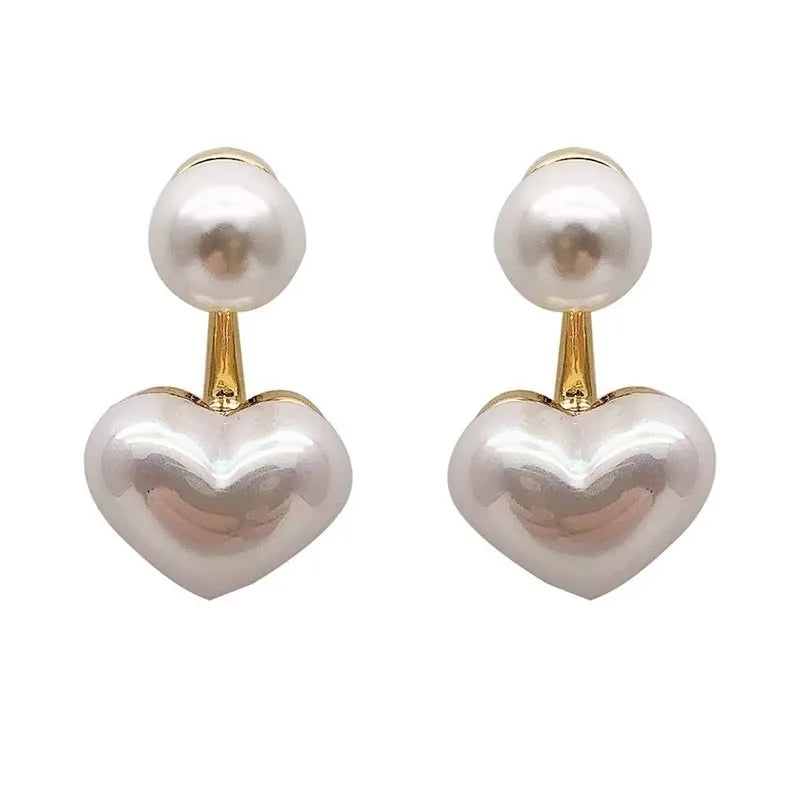 Elegant Pearl Necklace for Women Heart Pendant Necklaces Luxury Imitation Pearls Chain Necklaces Korean Jewelry Gifts B