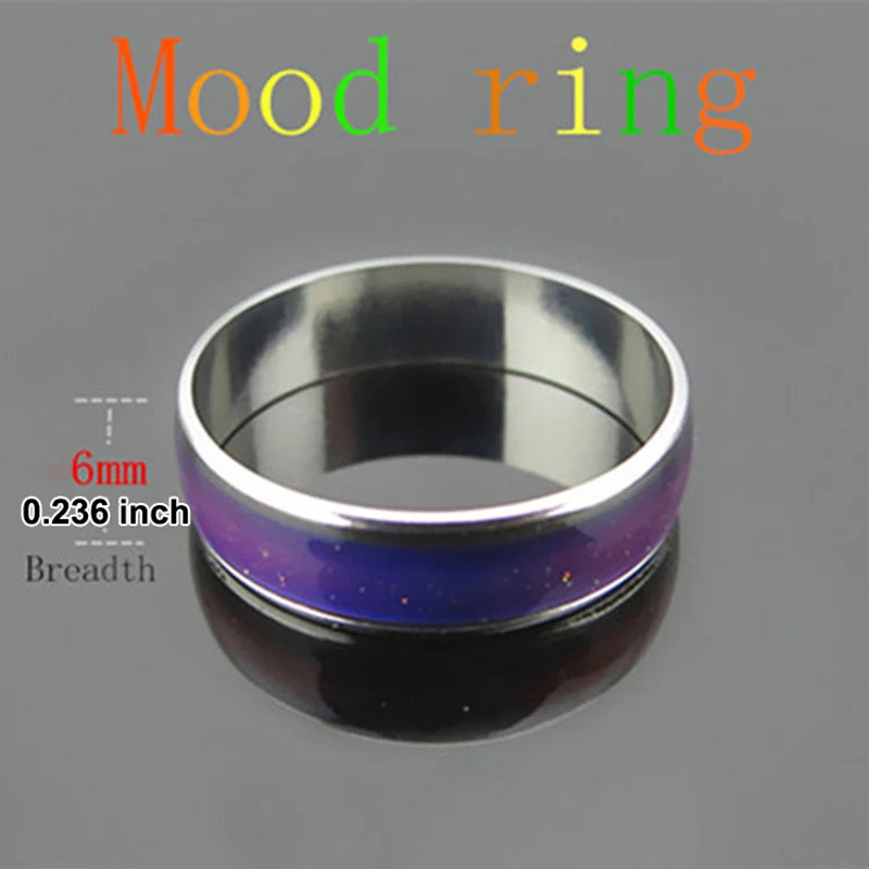 1Pc Stainless Steel Mood Ring Changing Color Rings Emotion Feeling Temperature Ring for Women Men Couples Rings Fashion Jewelry