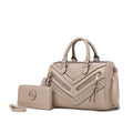 Lara Vegan Leather Women'S Satchel Bag, Elegant Designer Handbag & Wristlet Wallet 2 Pcs