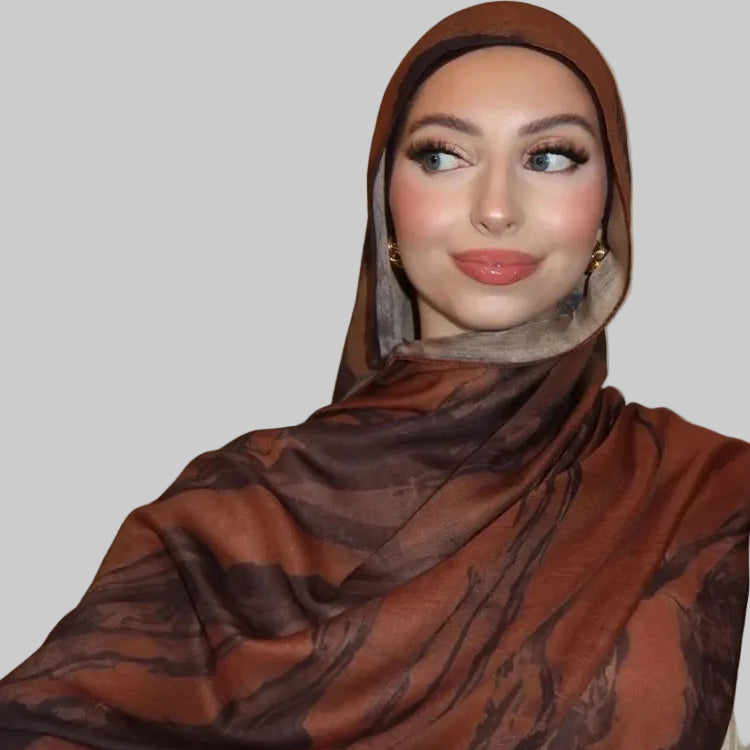 طرحة سكارف بنقشة الألوان المائية الفنية