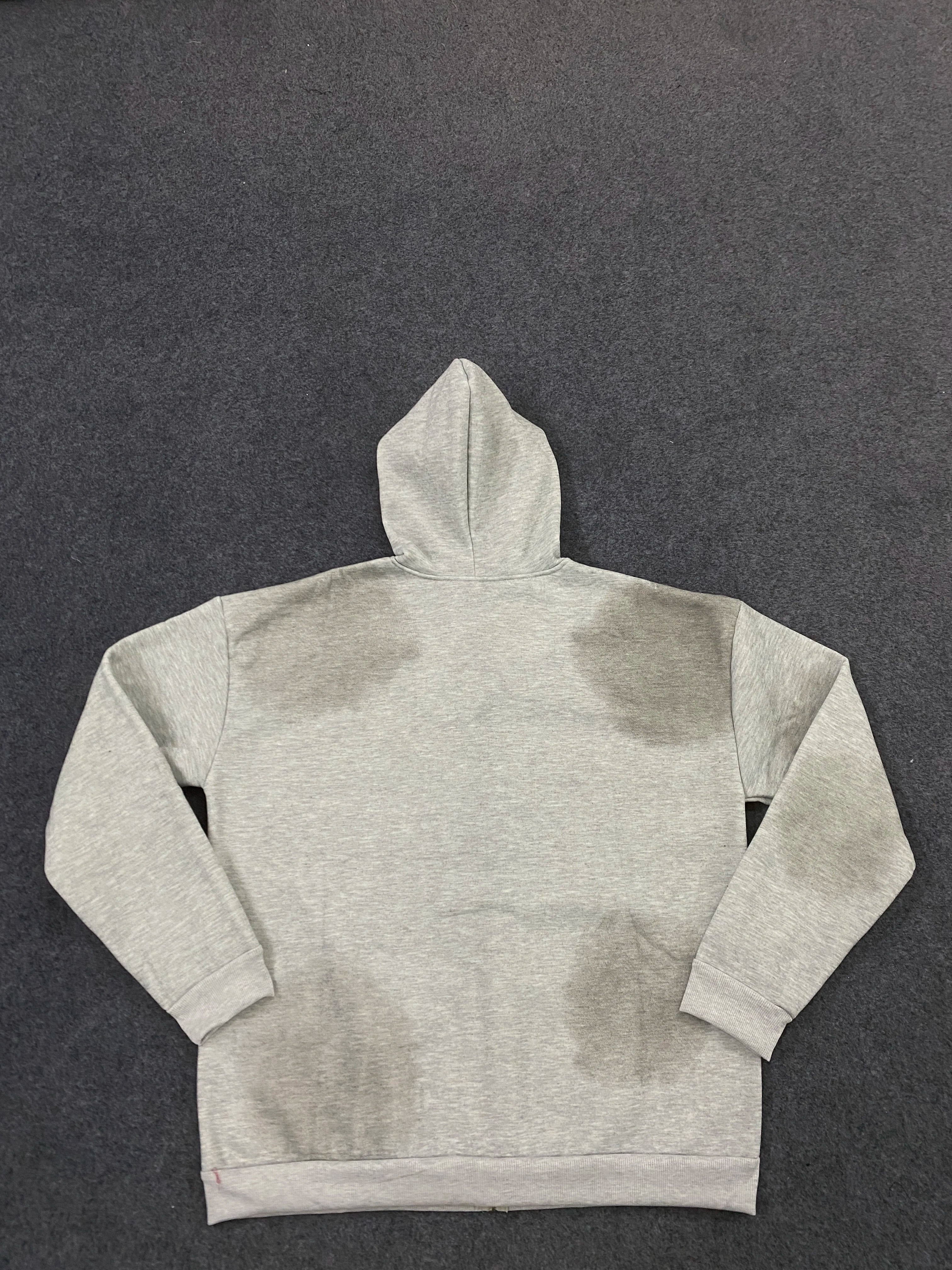 Y2K American Style Men'S and Women'S Zipper Style Hooded Gray Sweatshirt Jacket, Thick and Sturdy, Warm Sweatshirt