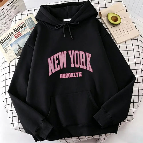 2026 Graphic Hoodies New York Brooklyn Print Hoodies Spring Autumn Winter Casual Hoodies Sweatshirts Men Women Tops