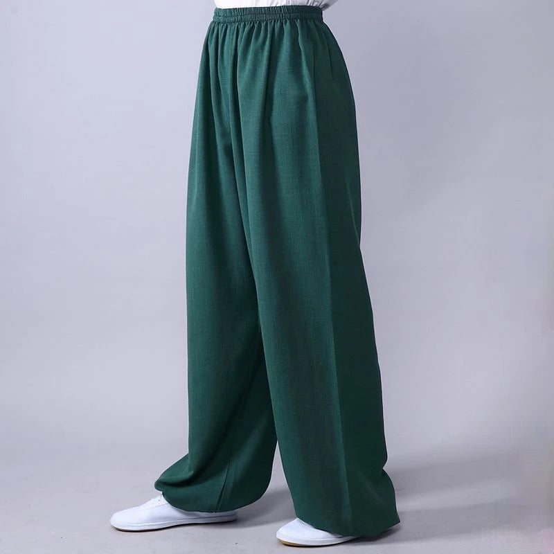Tai Chi Loose Pants Cotton Linen Martial Arts Kung Fu Running Pants Men Women Yoga Pants Wing Chun Clothing Training Trousers