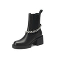 2024 Winter Women Shoes Genuine Leather Women Boots Platform round Toe Chunky Heel Women Shoes High Heel Boots Real Leather