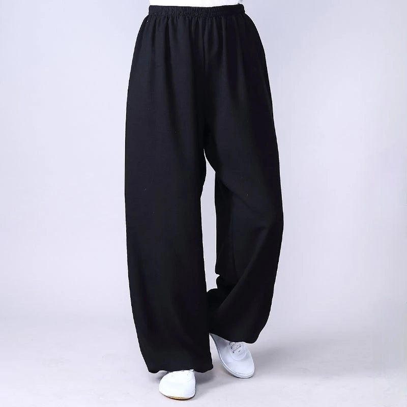 Tai Chi Loose Pants Cotton Linen Martial Arts Kung Fu Running Pants Men Women Yoga Pants Wing Chun Clothing Training Trousers