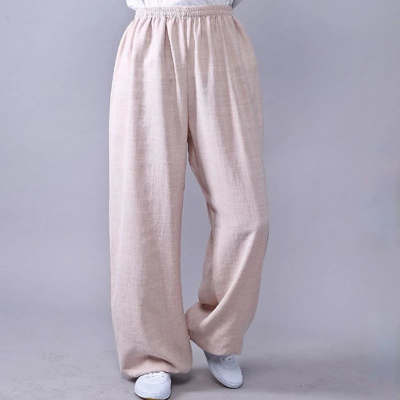 Tai Chi Loose Pants Cotton Linen Martial Arts Kung Fu Running Pants Men Women Yoga Pants Wing Chun Clothing Training Trousers