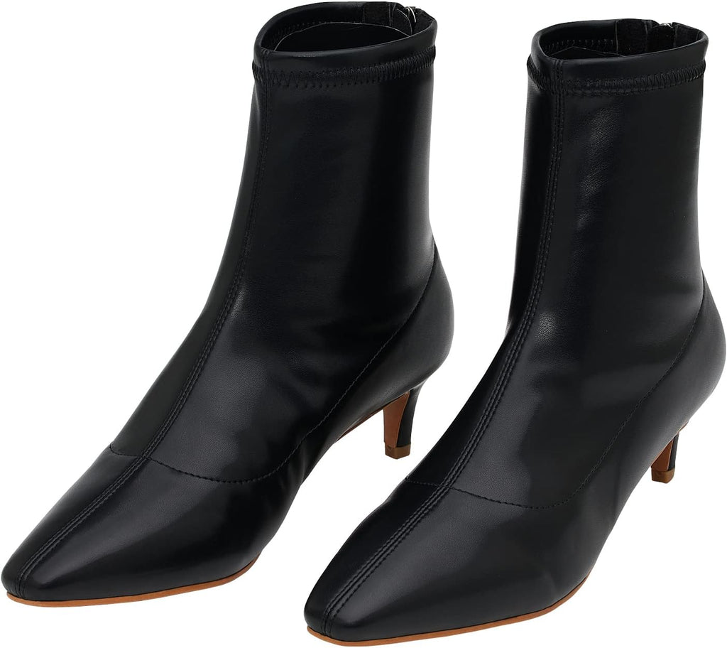 Brown Ankle-High Women'S Boots | Pointed Toe, Block Heel, Casual Booties for Women | Autumn, Winter