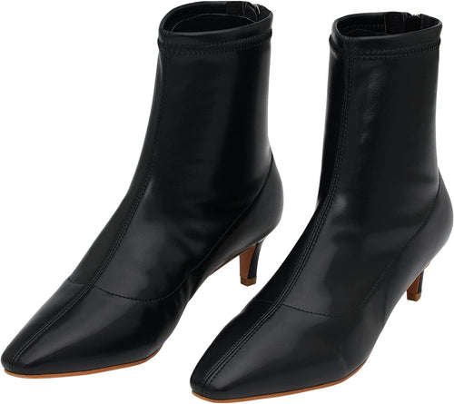 Brown Ankle-High Women'S Boots | Pointed Toe, Block Heel, Casual Booties for Women | Autumn, Winter