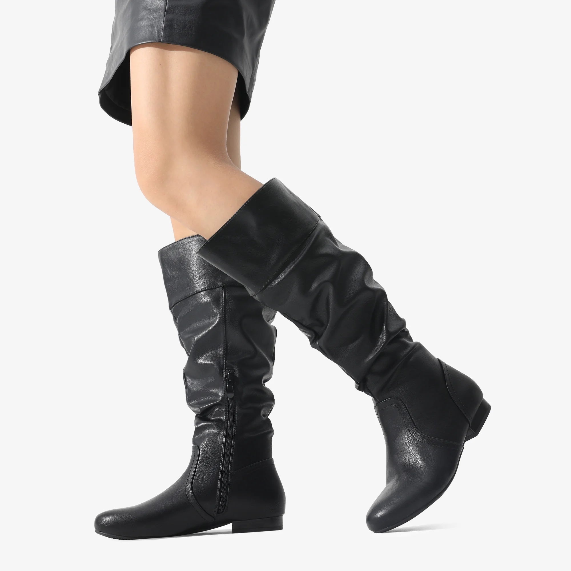 Women'S Knee High Pull on Riding Boots, Wide Calf Available