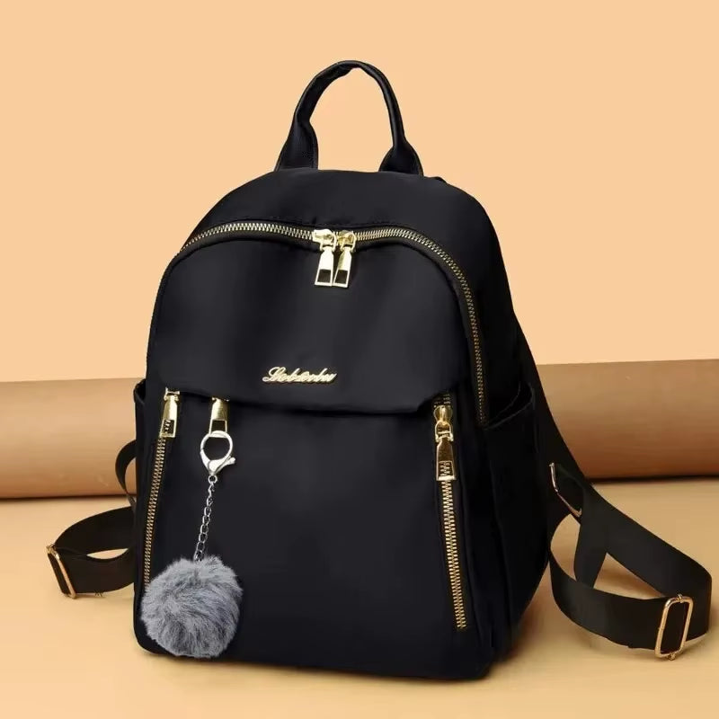 Simple Black Large Capacity Harajuku Style Student Backpack