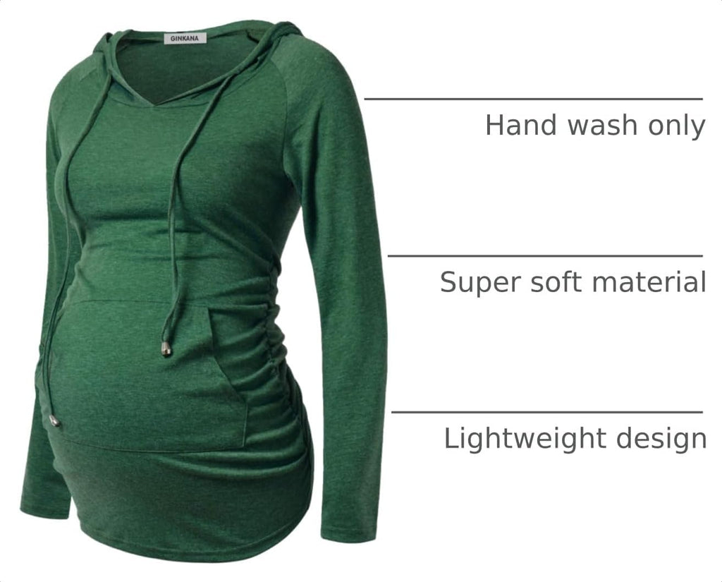Maternity Hoodie Long Sleeves Shirts Casual Maternity Top Pregnancy Sweatshirt Casual Clothes