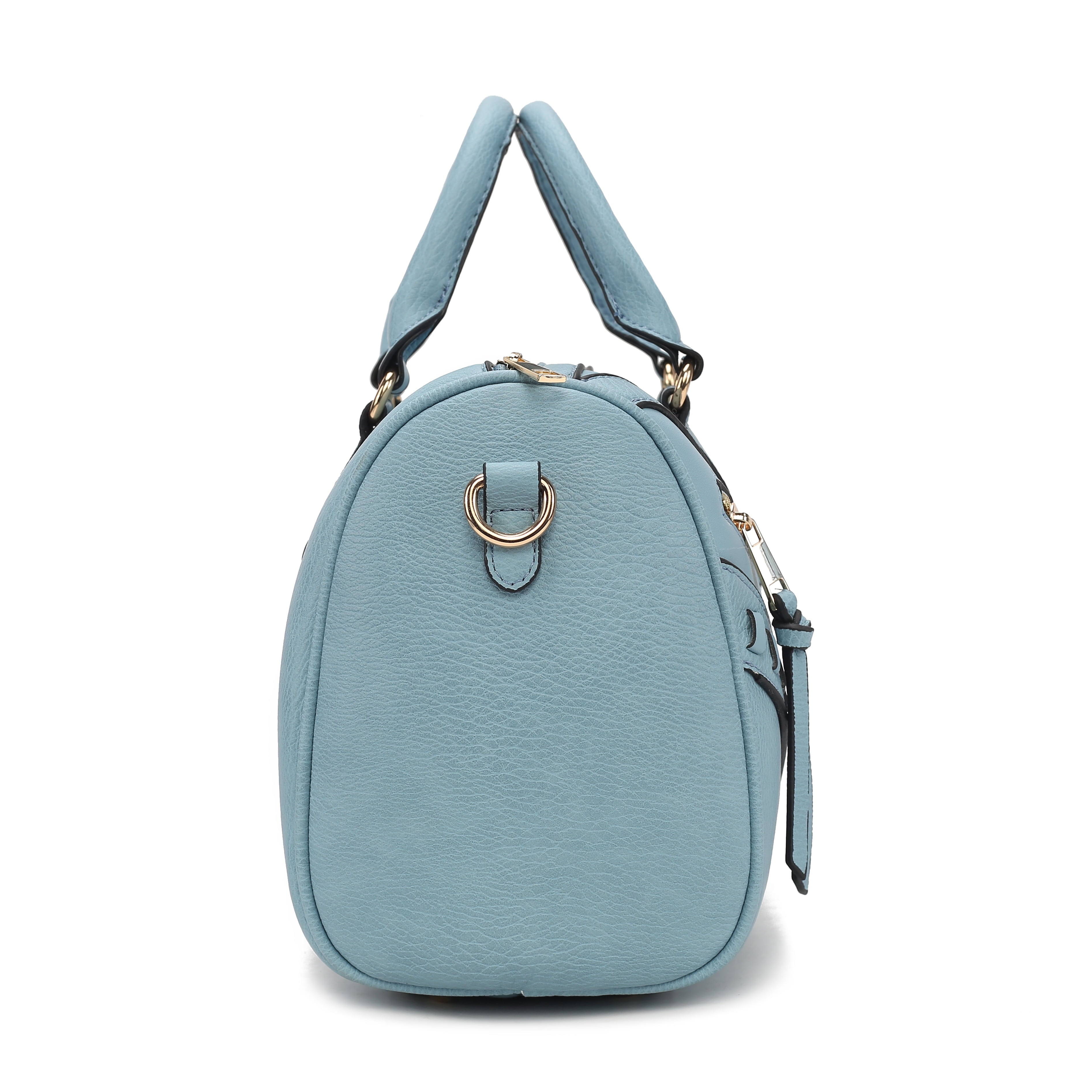 Lara Vegan Leather Women'S Satchel Bag, Elegant Designer Handbag & Wristlet Wallet 2 Pcs