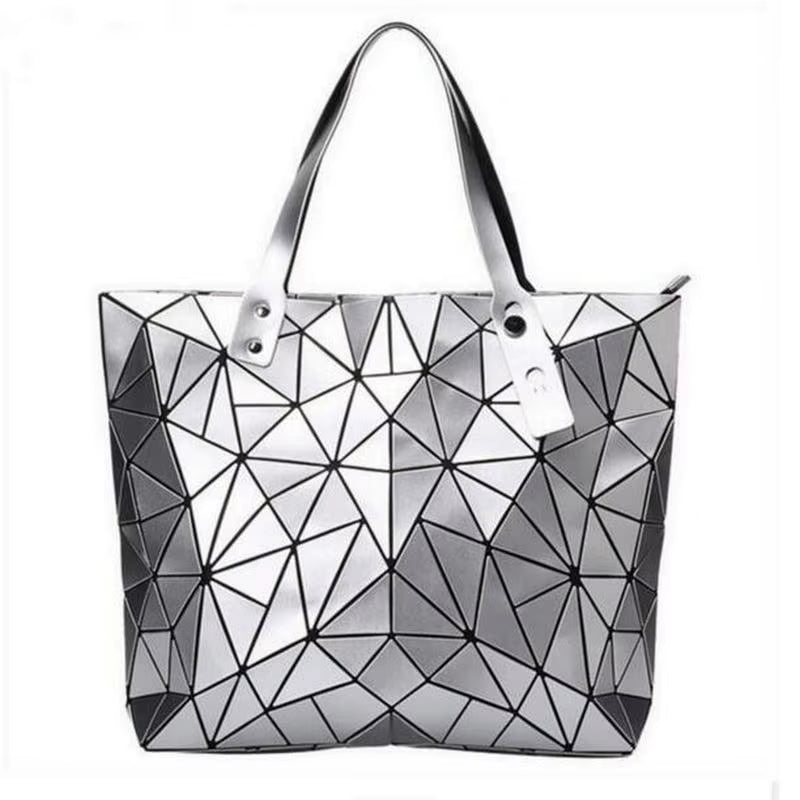 New Gold Handbags Bags for Women 2026 Summer Large Tote Bag Ladies Geometric Messenger Shoulder Bag Beach Luxury Designer Silver