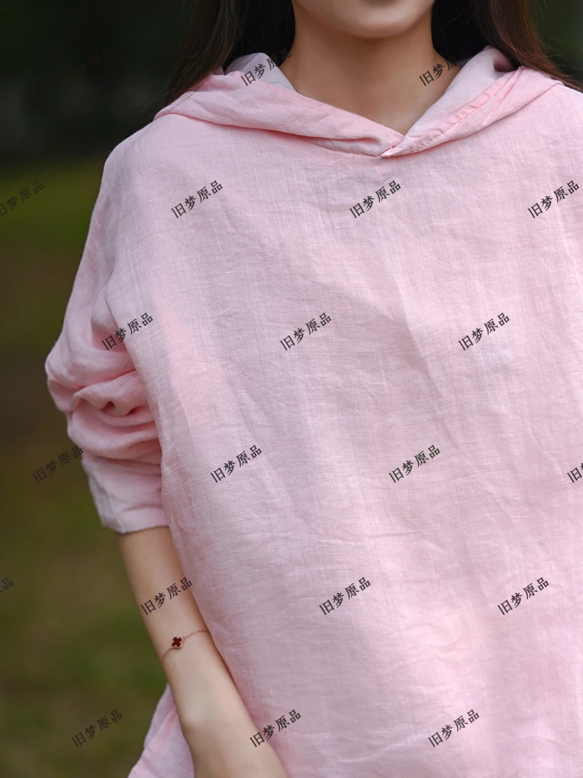 Spring New Arts Style Women Long Sleeve Loose Hooded All-Matched Casual Vintage Cotton Linen Pullovers Hoodies Good Quality JM35