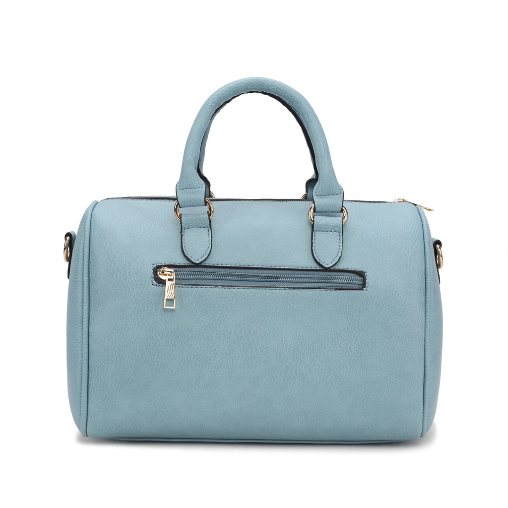 Lara Vegan Leather Women'S Satchel Bag, Elegant Designer Handbag & Wristlet Wallet 2 Pcs