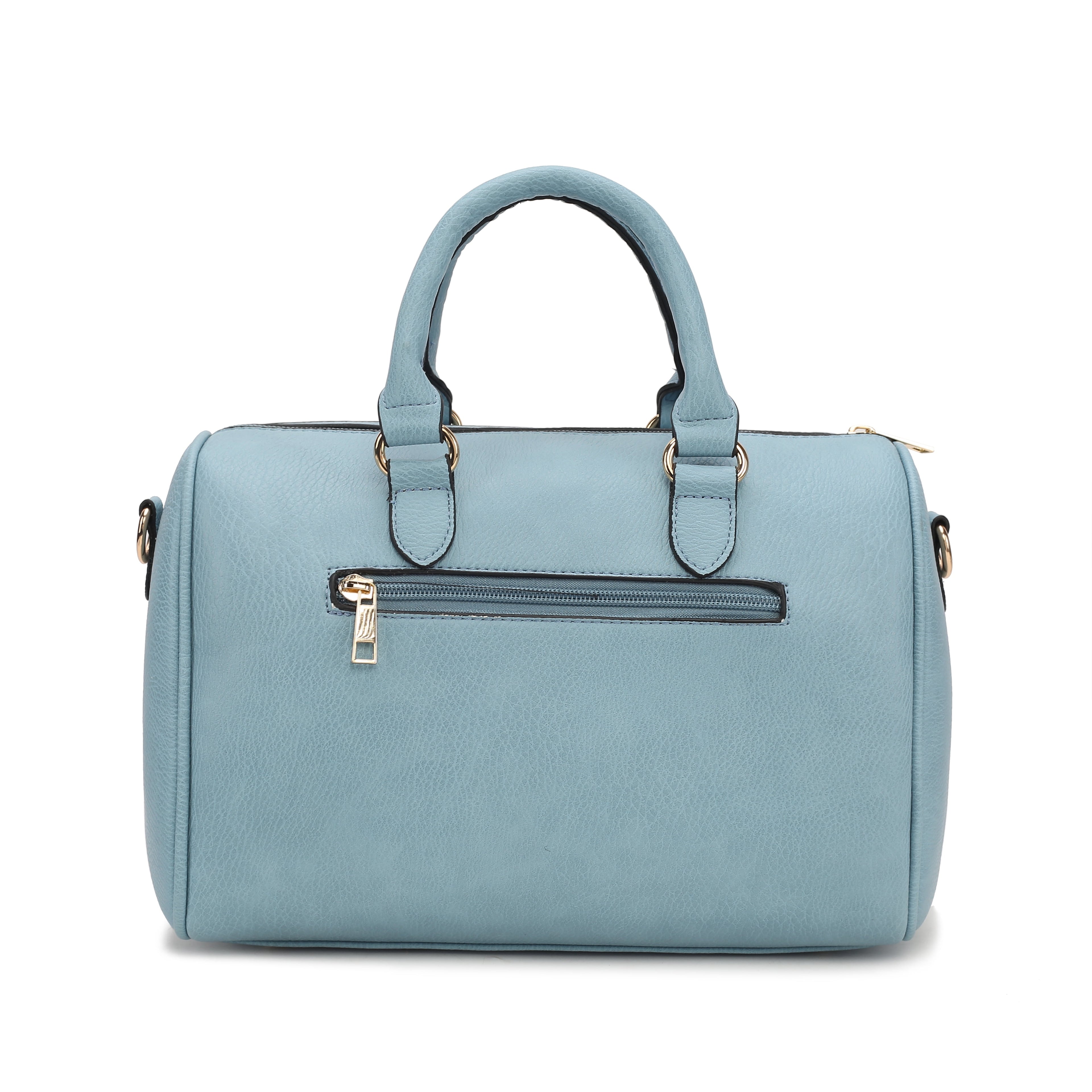 Lara Vegan Leather Women'S Satchel Bag, Elegant Designer Handbag & Wristlet Wallet 2 Pcs
