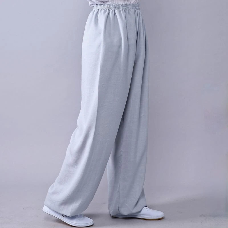 Tai Chi Loose Pants Cotton Linen Martial Arts Kung Fu Running Pants Men Women Yoga Pants Wing Chun Clothing Training Trousers