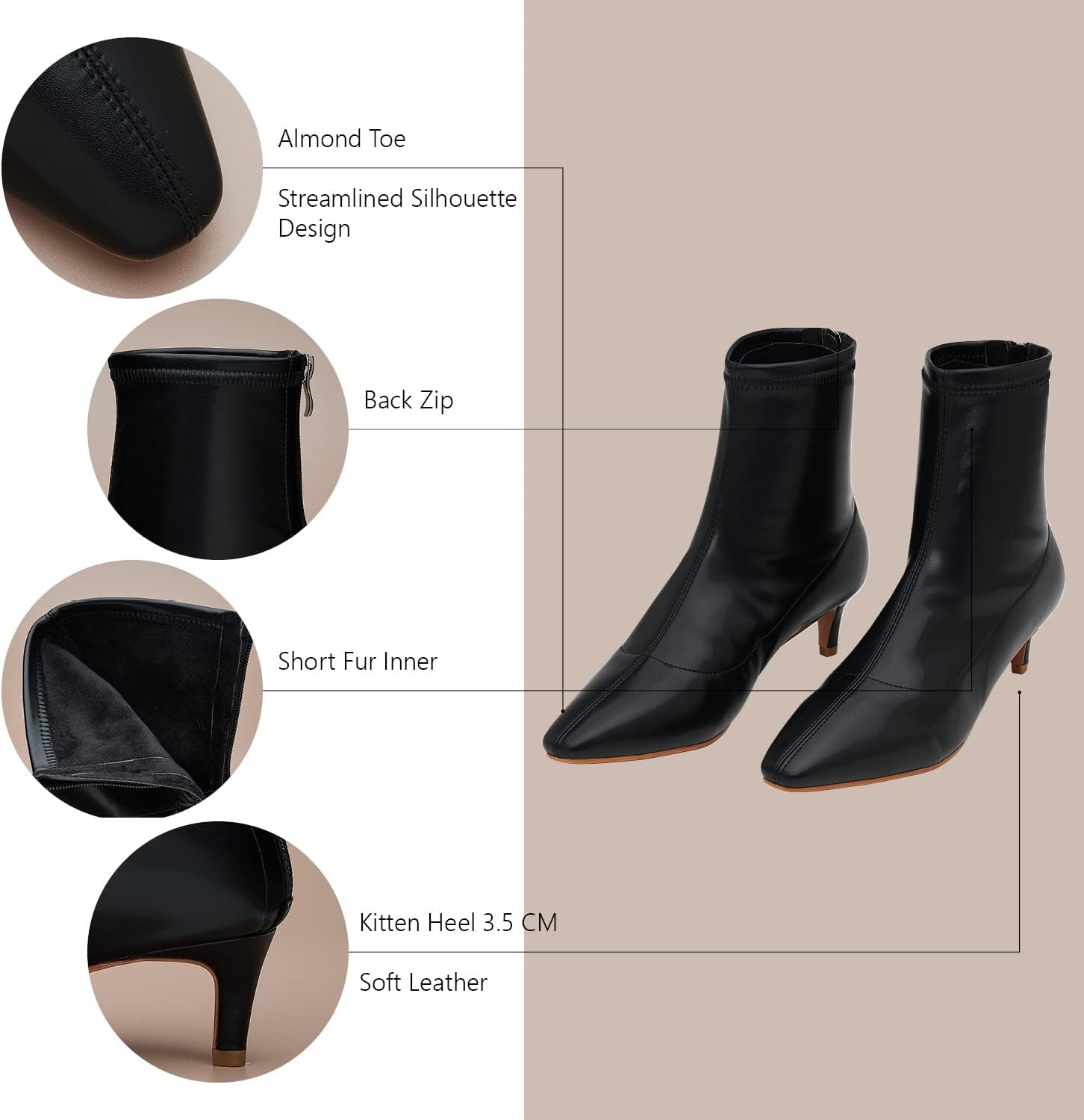 Brown Ankle-High Women'S Boots | Pointed Toe, Block Heel, Casual Booties for Women | Autumn, Winter
