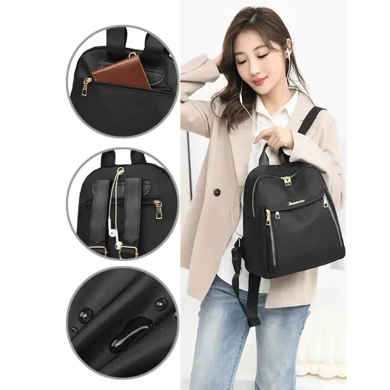 Simple Black Large Capacity Harajuku Style Student Backpack
