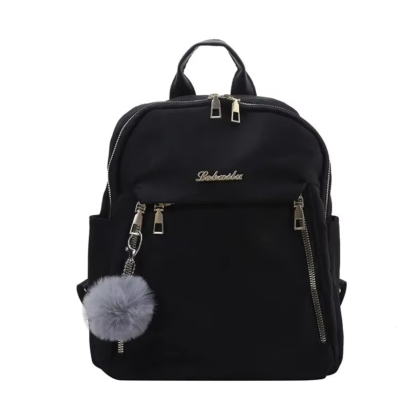 Simple Black Large Capacity Harajuku Style Student Backpack